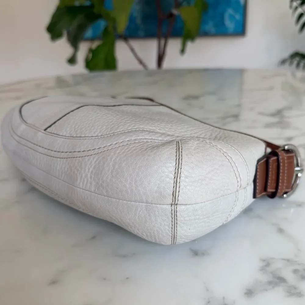 COACH Y2K Vintage Soho Medium Buckle Leather Shoulder Bag F12301 Cream Brown